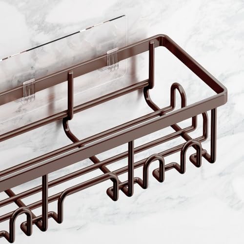 6-Pack Adhesive Shower Caddy Set - Rustproof Stainless Steel Bathroom Organizer & Storage