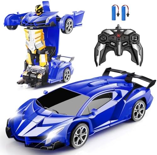 Transform RC Car with One-Button Deformation & 360° Rotation, 2.4Ghz Remote Control Toy for Kids Ages 3-12
