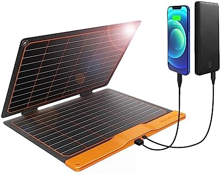 40W Foldable Solar Panel Charger with USB-C & USB-A Outputs - Waterproof for Outdoor Use