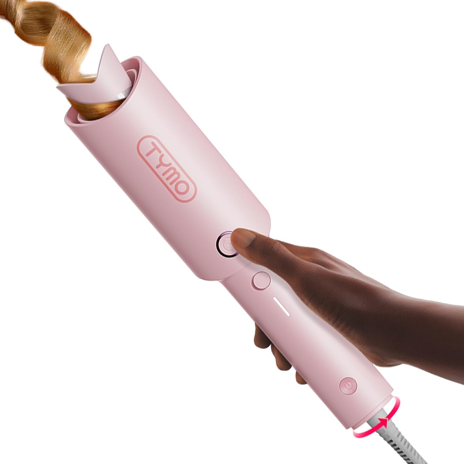 Automatic Rotating Curling Iron: 1 Inch Beach Waves Wand with 500M Ions & Anti-Scald