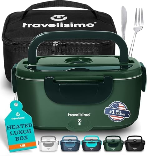 80W Electric Lunch Box with 1.5L Capacity - Portable Food Warmer for Travel & Work