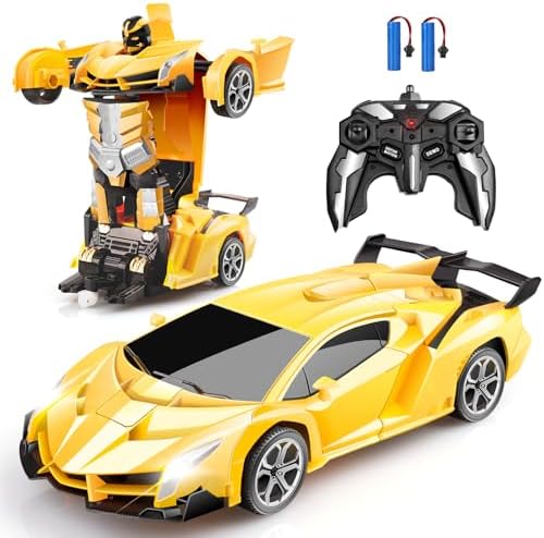 Transform RC Car with One-Button Deformation & 360° Rotation, 2.4Ghz Remote Control Toy for Kids Ages 3-12