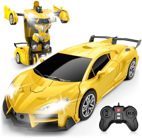 2-in-1 Transforming RC Car with 360° Spin, 2.4GHz Remote Control for Kids Ages 3-8