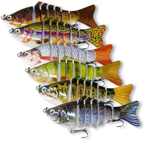 6PCS Multi-Jointed Slow Sinking Swimbaits for Bass Trout Freshwater Saltwater Fishing Lures