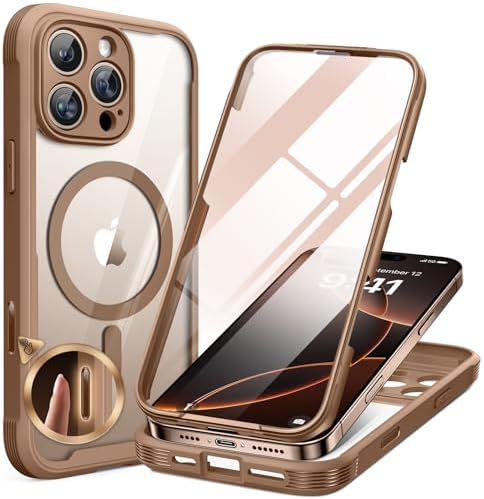 iPhone 17 Pro Max 6.9" Full-Body Case with Built-in Glass Screen & Camera Protector, Magnetic