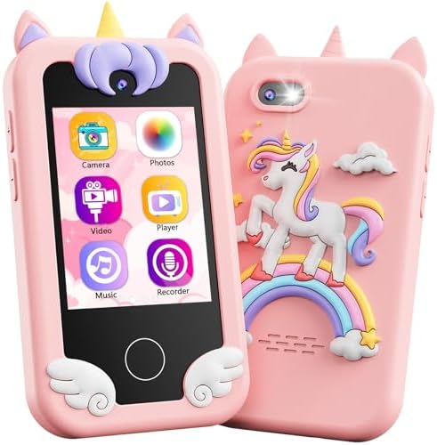 Kids Smart Phone Toy with Touchscreen, Dual Camera & Learning Games for Ages 3-8, Blue