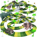 Dinosaur World Race Track Set with 216 Flexible Pieces & 2 Dinosaur Cars for Kids 3+