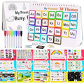 30 Themes Montessori Busy Book for Toddlers 1-5, Preschool Learning Activities with 8 Markers