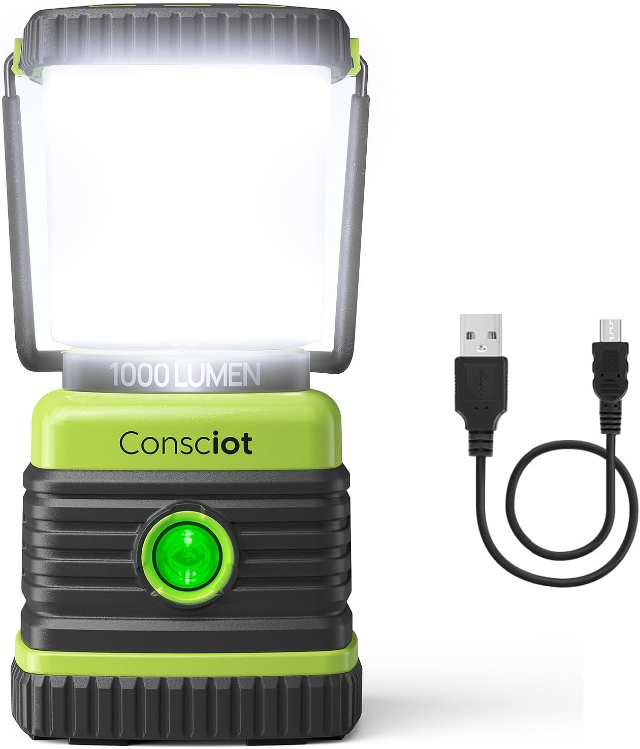 Rechargeable LED Camping Lantern, 1000LM, 4 Modes, Power Bank, IPX4 Waterproof, 2 Pack