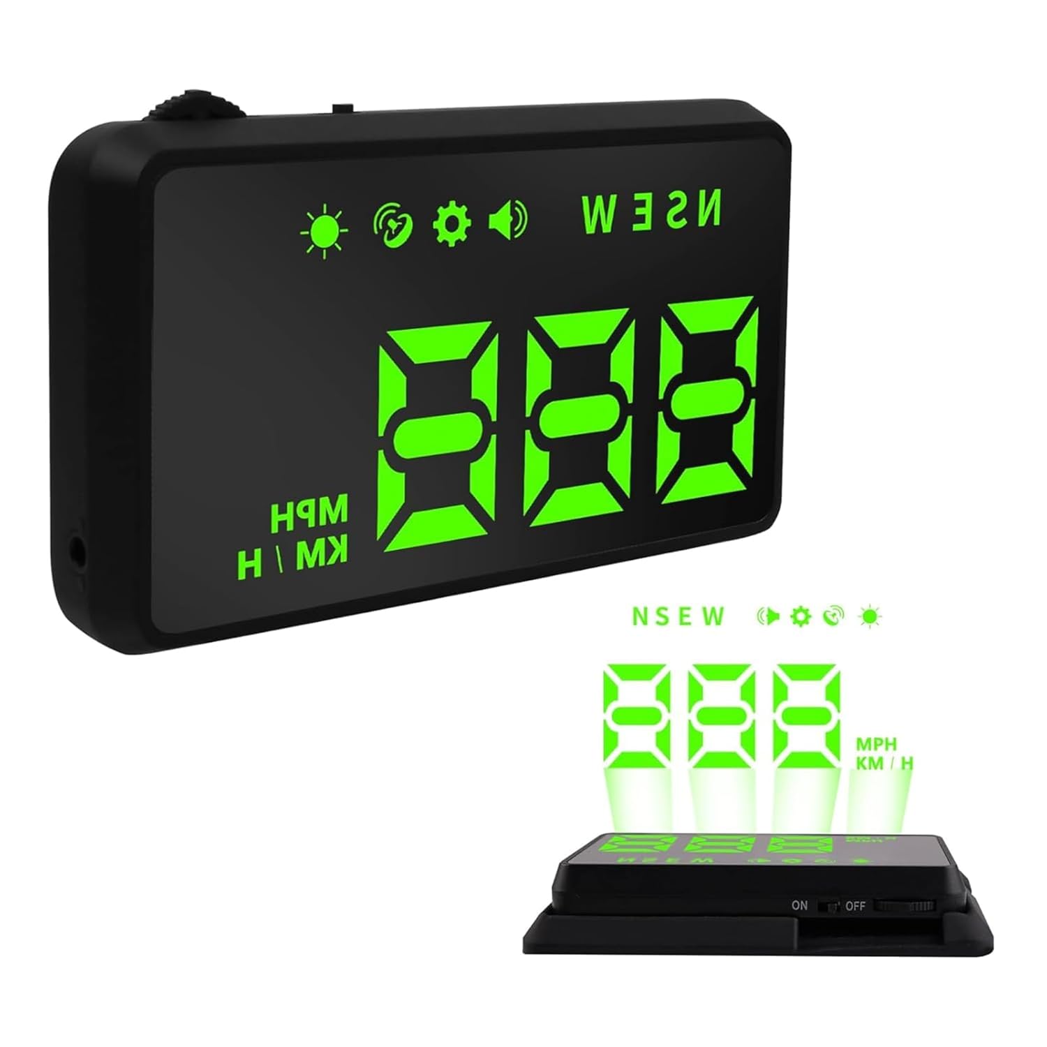 Car HUD Speedometer with GPS+BDS Dual-Mode, Automatic Brightness Adjustment, USB Plug & Play