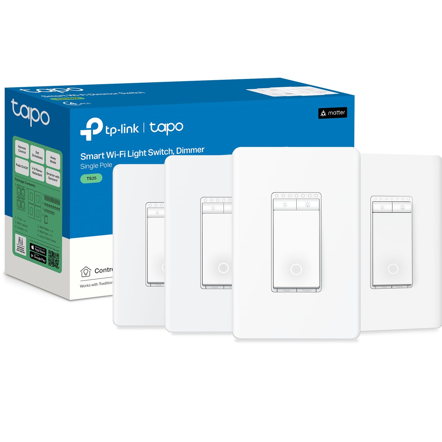 Matter Smart Light Switch: Voice Control & Offline LAN Operation | UL Certified 2-Pack