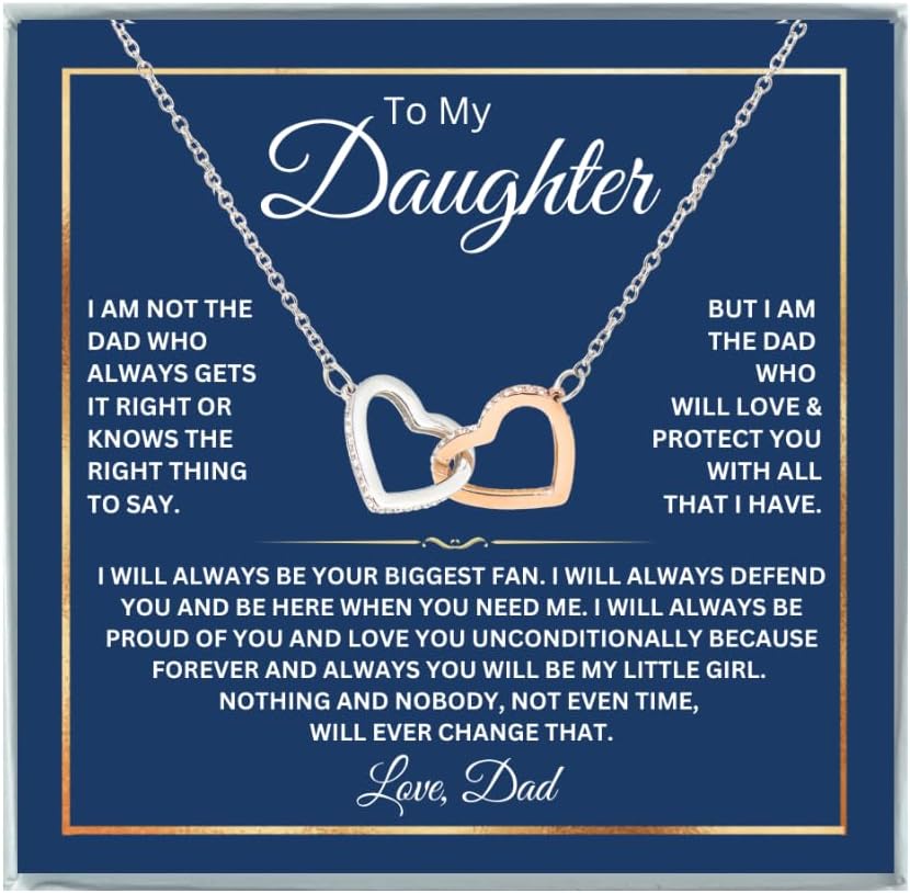 14K Gold Daughter Necklace with Heartfelt Message, Perfect Gift from Parents for Birthday or Graduation