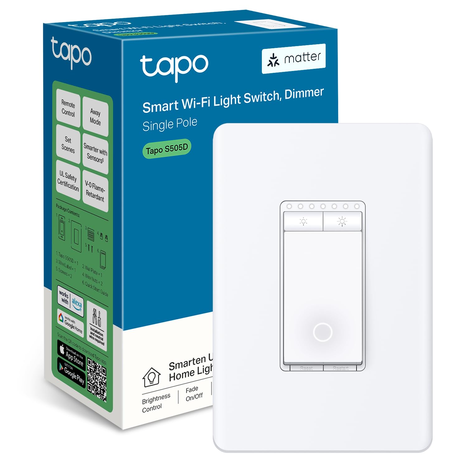 Matter Smart Light Switch: Voice Control & Offline LAN Operation | UL Certified 2-Pack