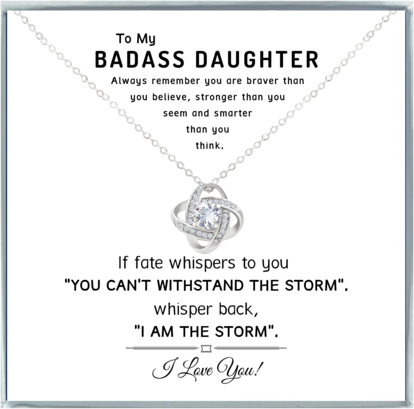 14K Gold Daughter Necklace with Heartfelt Message, Perfect Gift from Parents for Birthday or Graduation