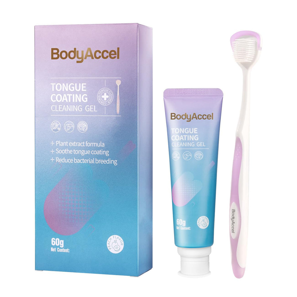 Tongue Cleaner Gel with Brush - Fresh Breath Oral Care Kit for Bad Breath Removal