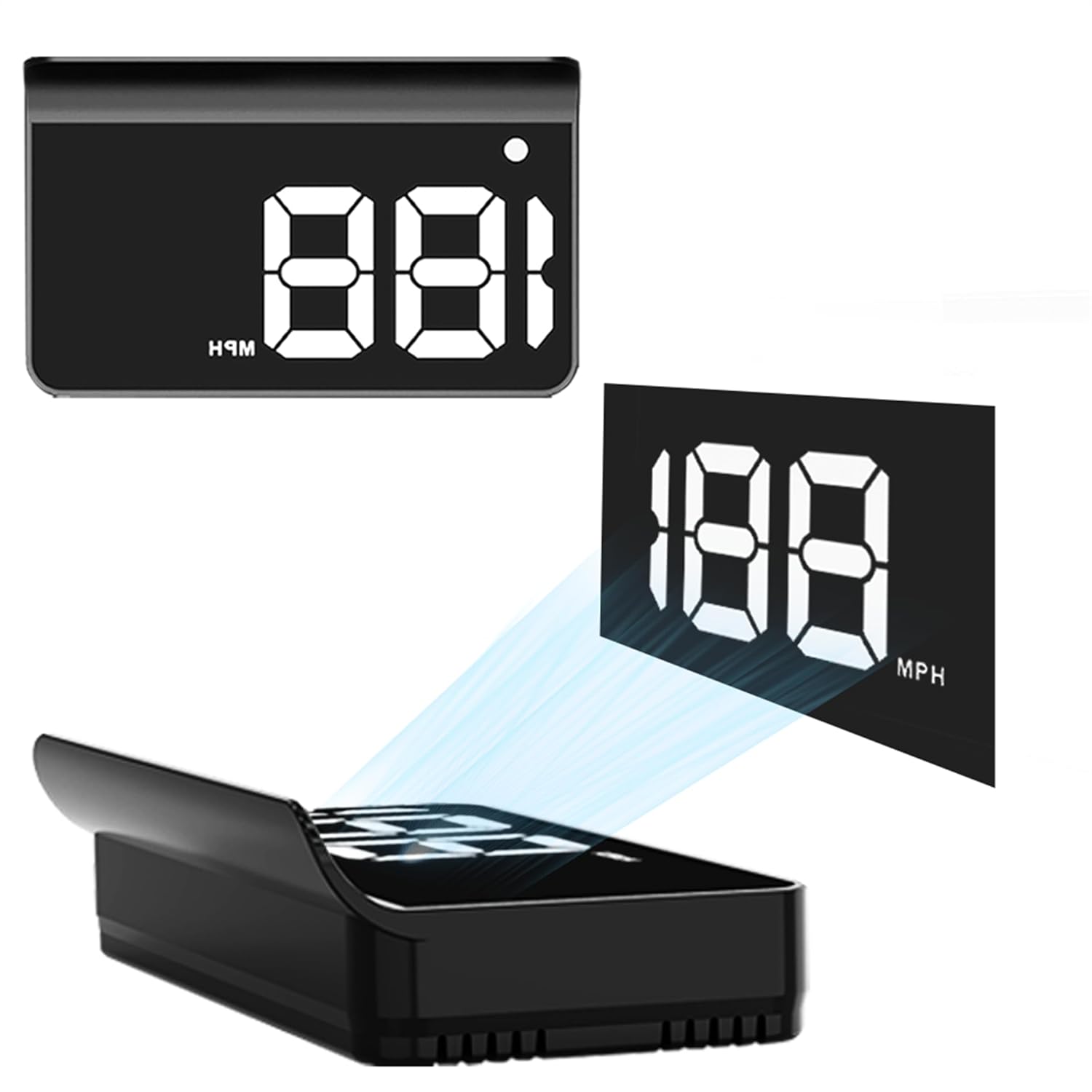 Car HUD Speedometer with GPS+BDS Dual-Mode, Automatic Brightness Adjustment, USB Plug & Play