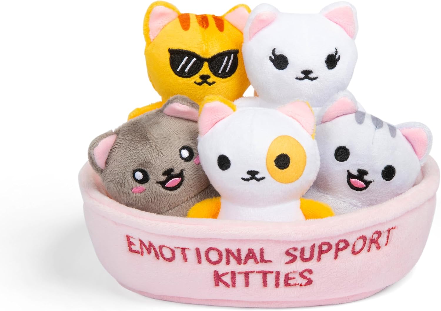 Emotional Support Chicken Nuggets Plush Set with Basket - 5 Adorable Stuffed Toys for Comfort & Fun