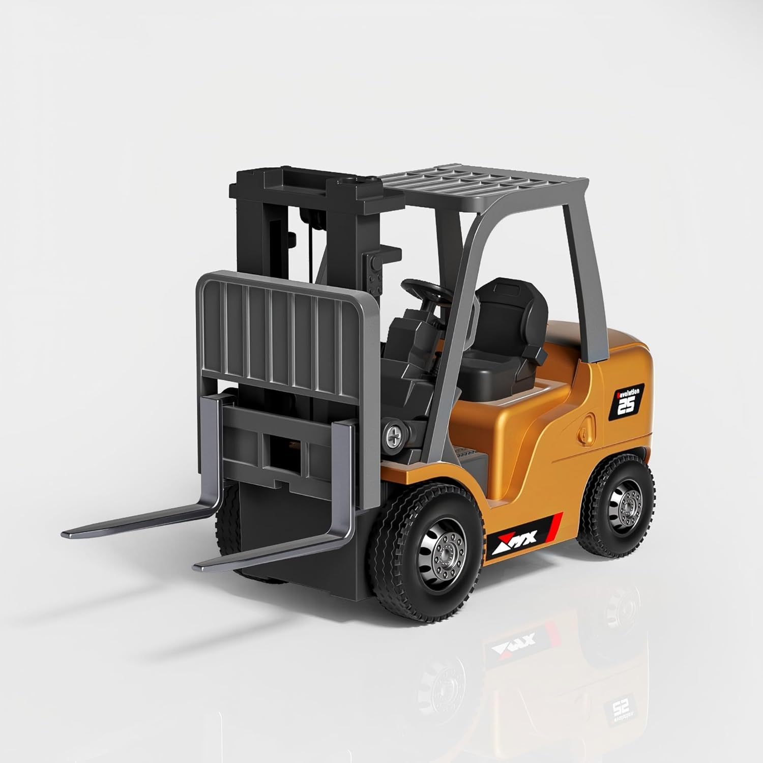 1/64 Mini RC Dump Truck with Metal Bed & Lights, 8-Channel Remote Control Construction Vehicle