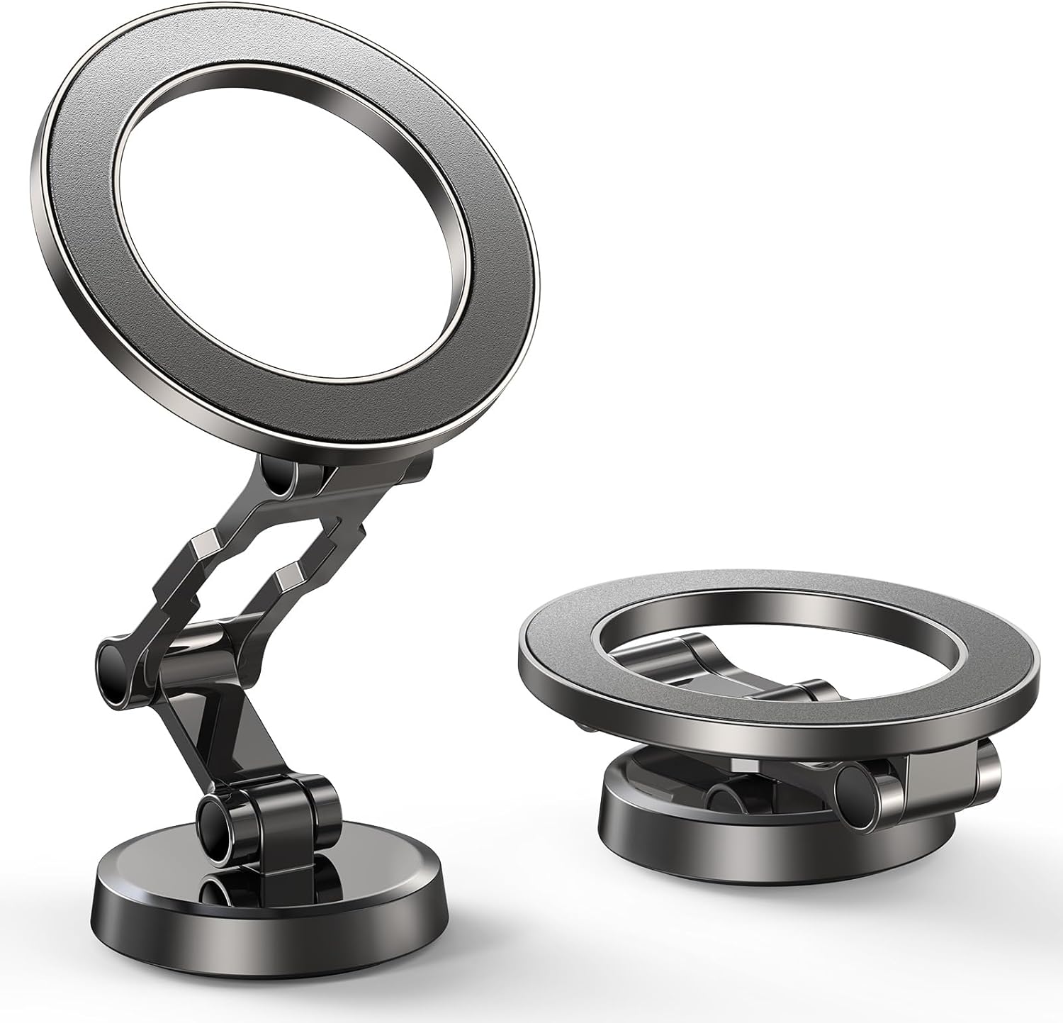 All-Metal Tri-Fold Magnetic Car Phone Mount with 360° Rotation & Super Strong Magnet