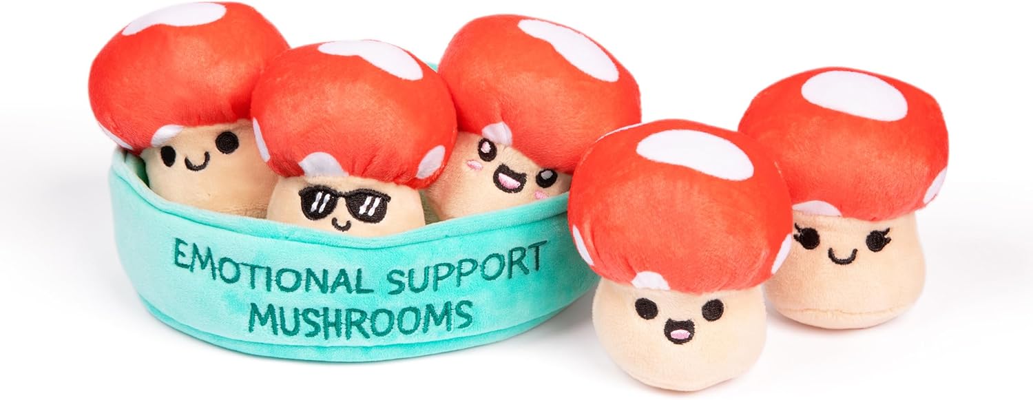 Emotional Support Chicken Nuggets Plush Set with Basket - 5 Adorable Stuffed Toys for Comfort & Fun