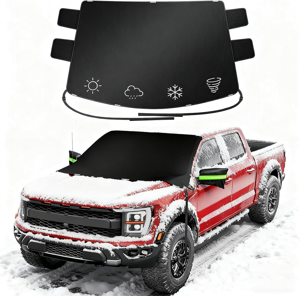 2026 Upgrade Windshield Snow Cover for Ice & Snow - 600D Heavy Magnetic Anti-Hail Protector, Fits Large SUVs & Trucks