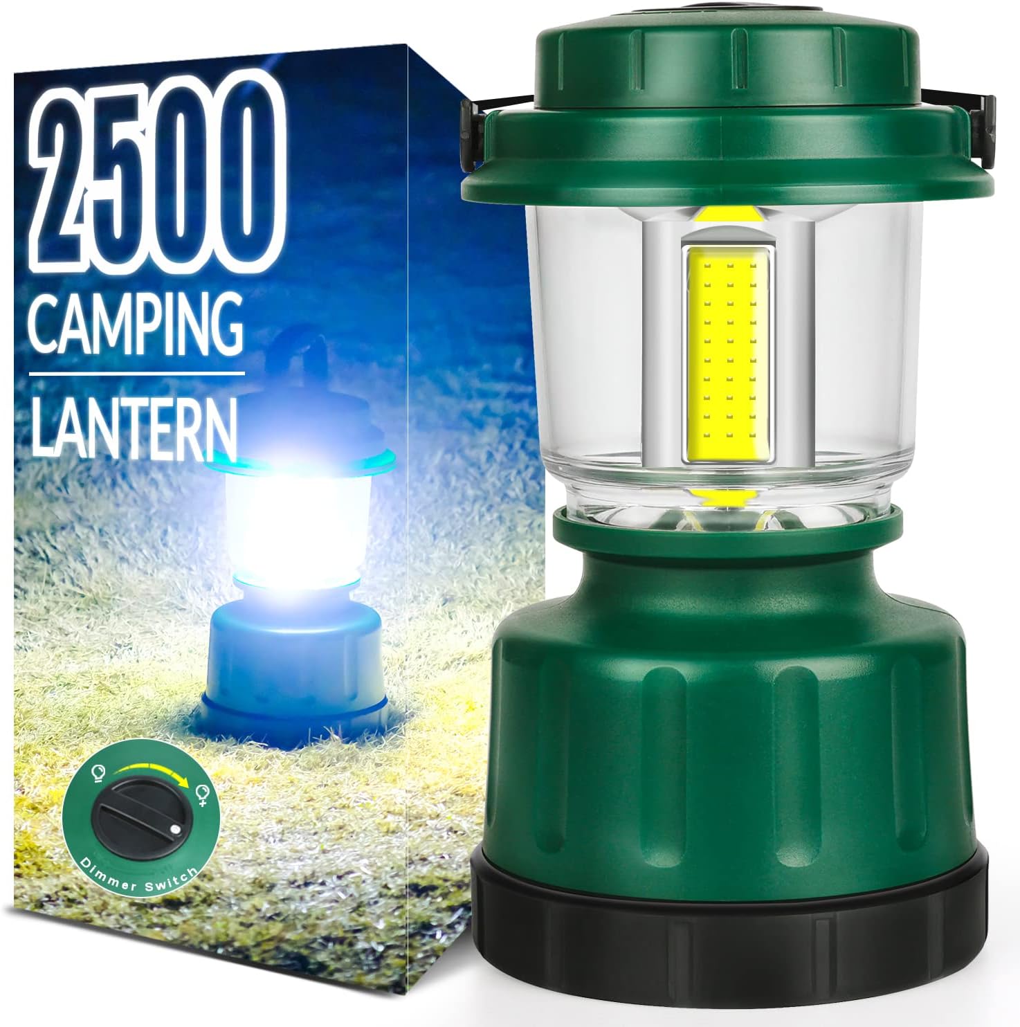 72-Hour LED Camping Lantern, 2500 Lumens Water Resistant Emergency Light for Power Outage & Outdoor