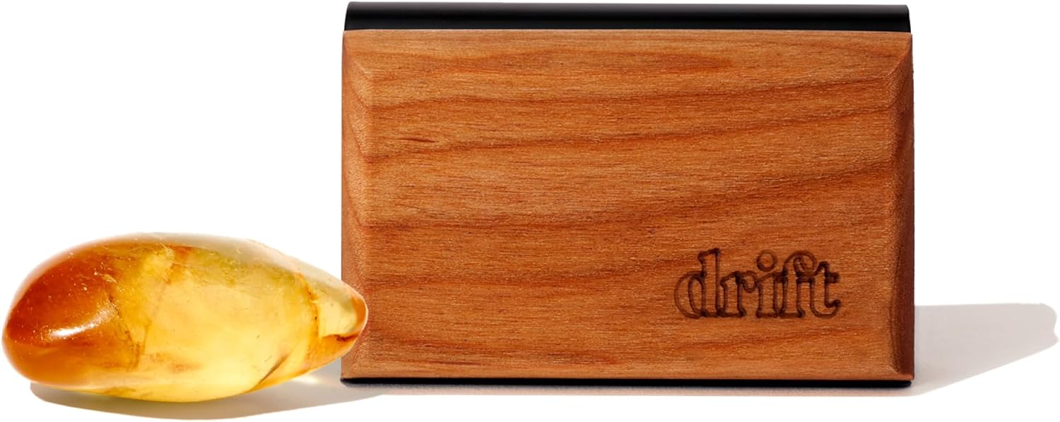 Magnetic Wood Car Air Freshener with Teak Scent - Natural Essential Oil Refillable Odor Eliminator
