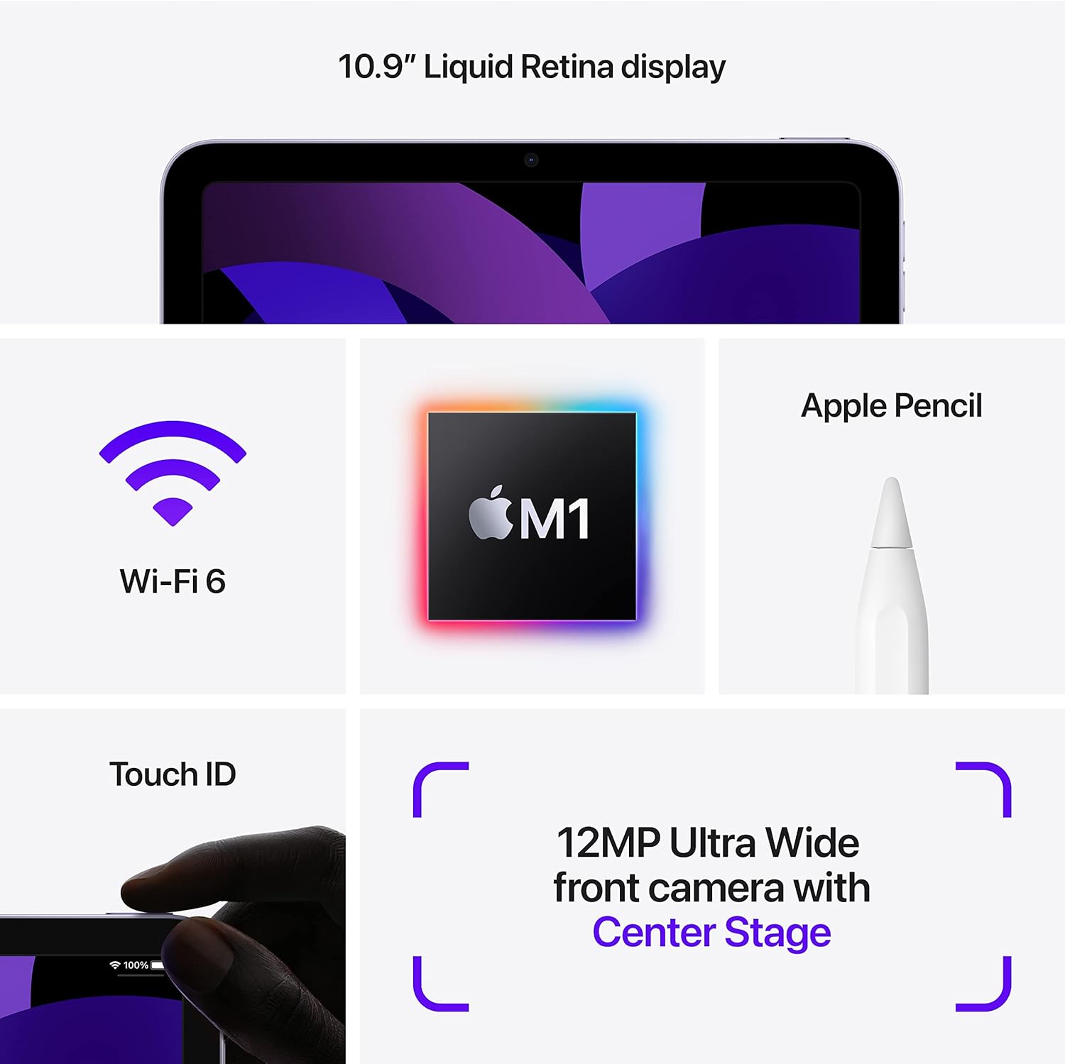 Apple iPad Air (5th Generation): with M1 chip, 10.9-inch Liquid Retina Display, 64GB, Wi-Fi 6