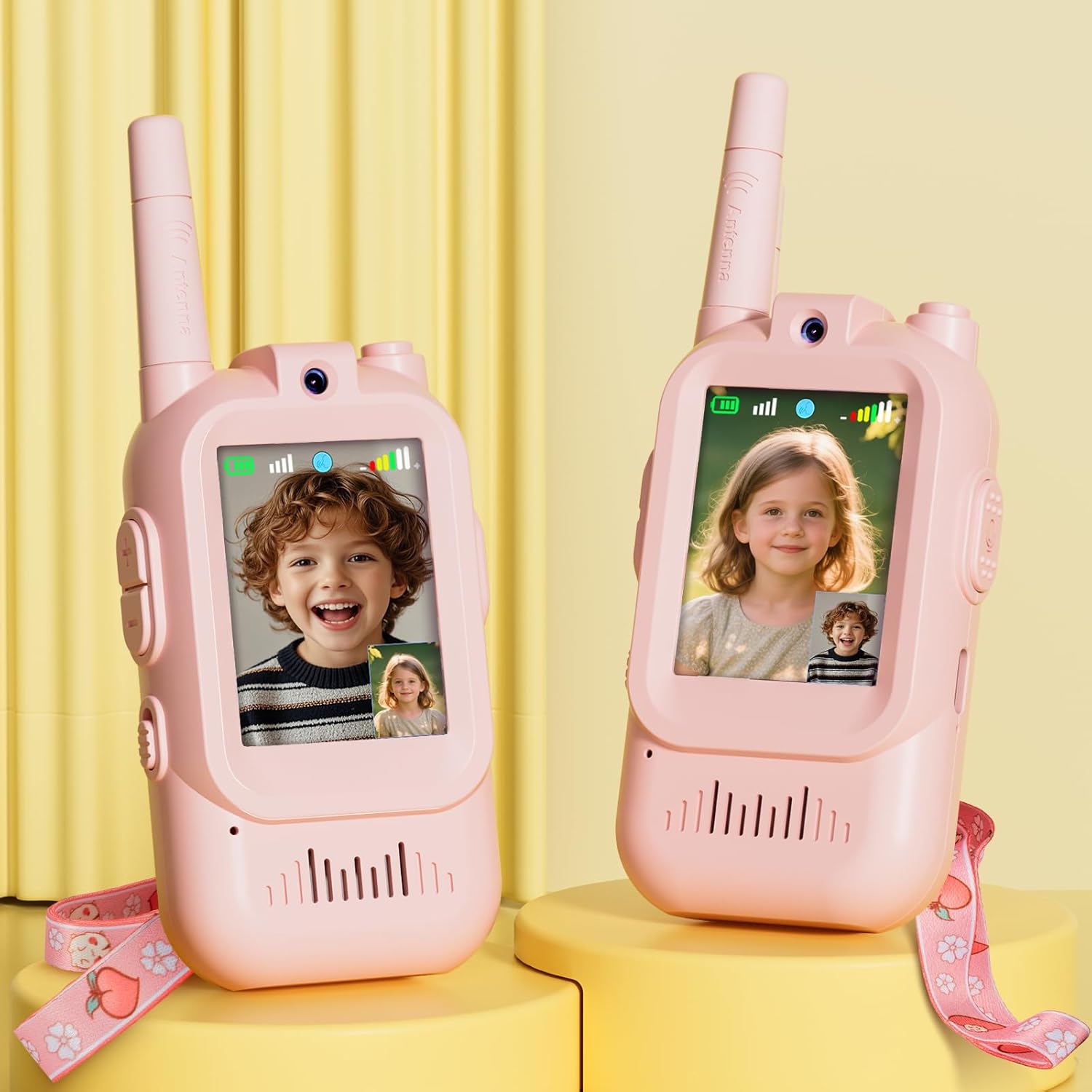 Kids Video Walkie Talkie 2-Pack: Rechargeable Toy with HD Camera & Voice Changer for Outdoor Play