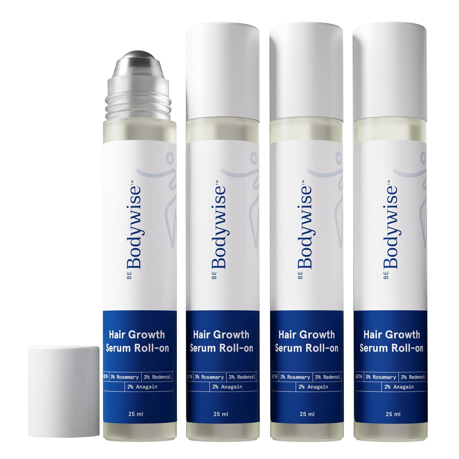 Triple-Action Hair Growth Serum Roll-On with Rosemary, Redensyl & Anagain | DHT-Blocking Scalp Serum
