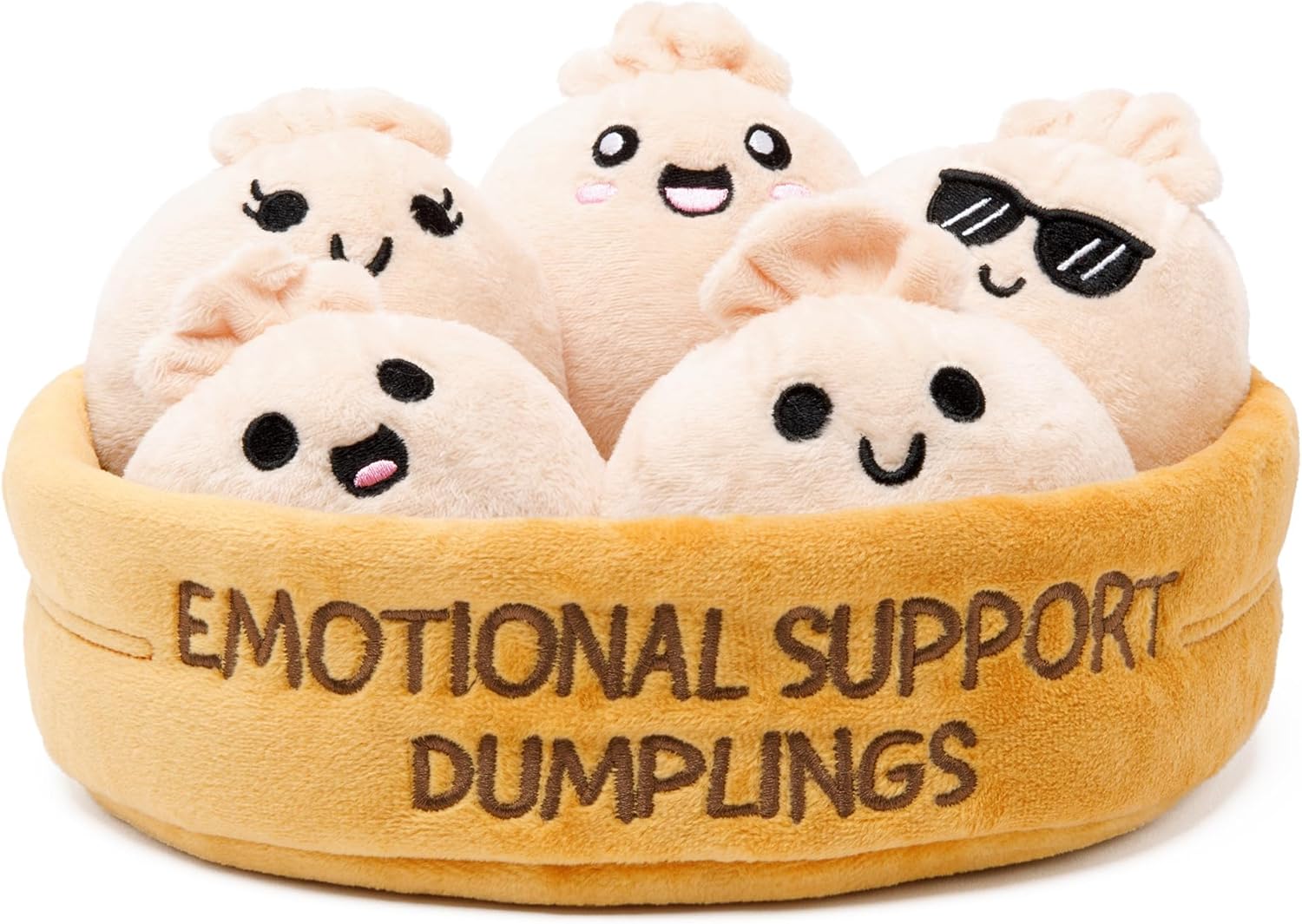 Emotional Support Chicken Nuggets Plush Set with Basket - 5 Adorable Stuffed Toys for Comfort & Fun