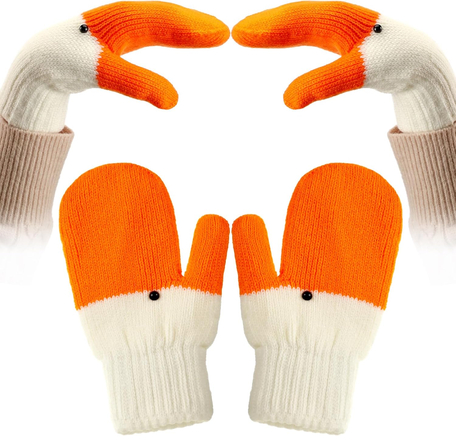 Winter Goose Gloves with Thermal Lining - Cute Mittens for Women