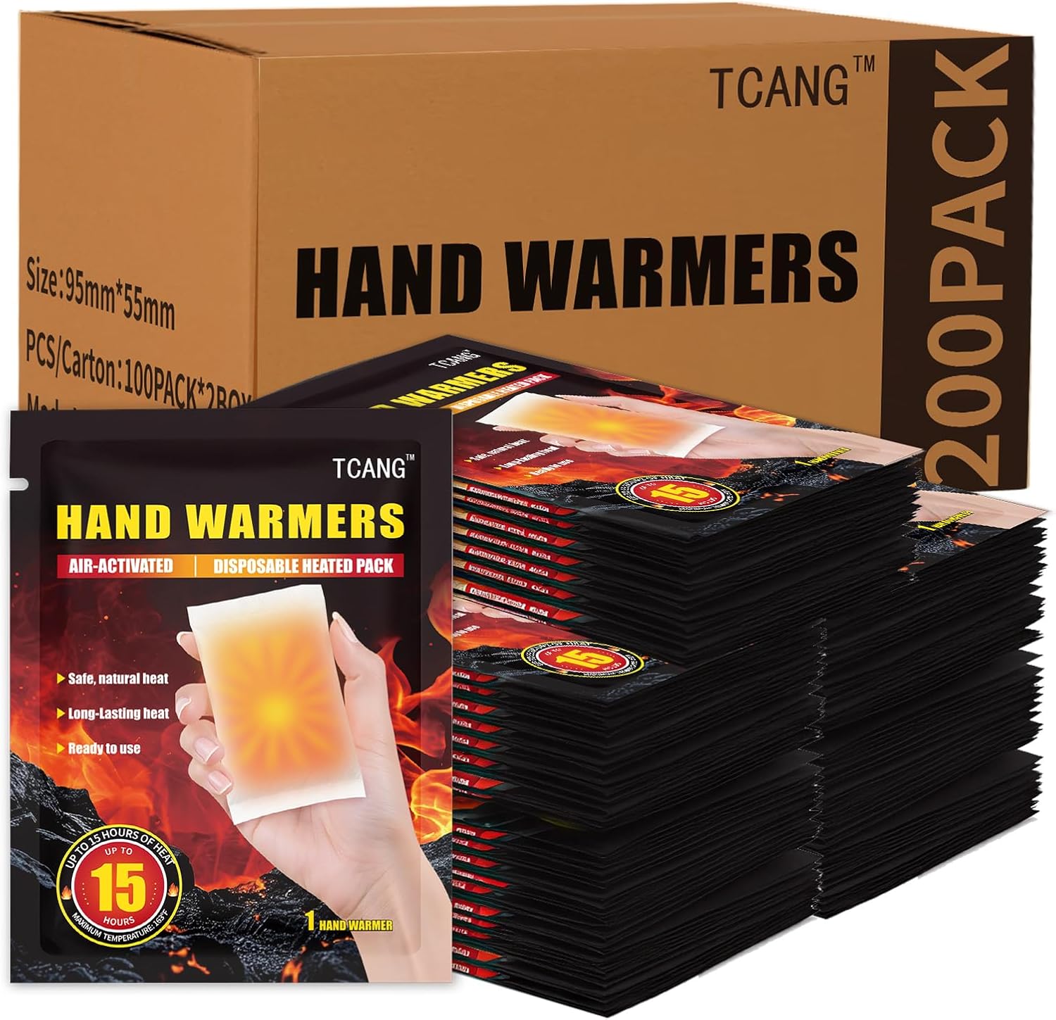 Disposable Hand Warmers - Up to 15 Hours of Heat, All Natural, Odorless, Portable for Outdoor Sports
