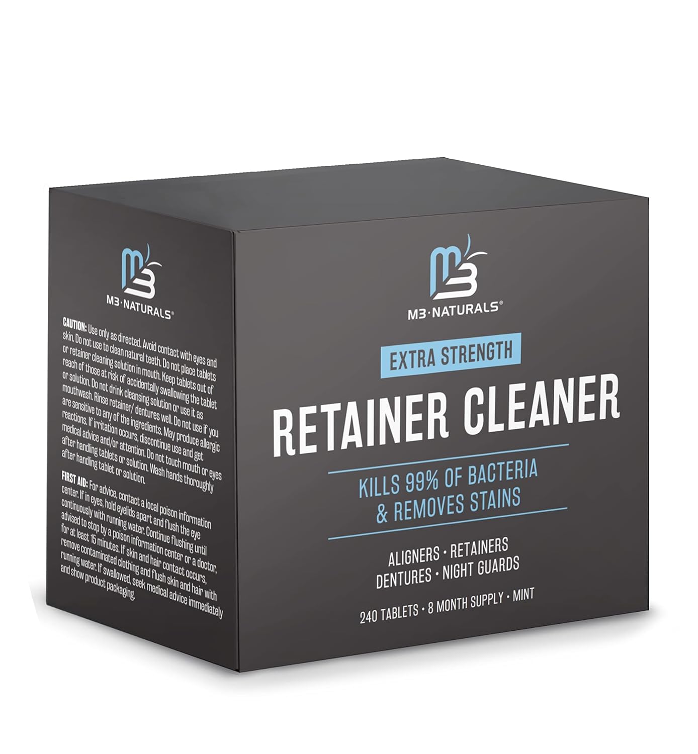 Extra Strength Dental Appliance Cleaner Tablets, 4 Month Supply, Removes Stains & Odors