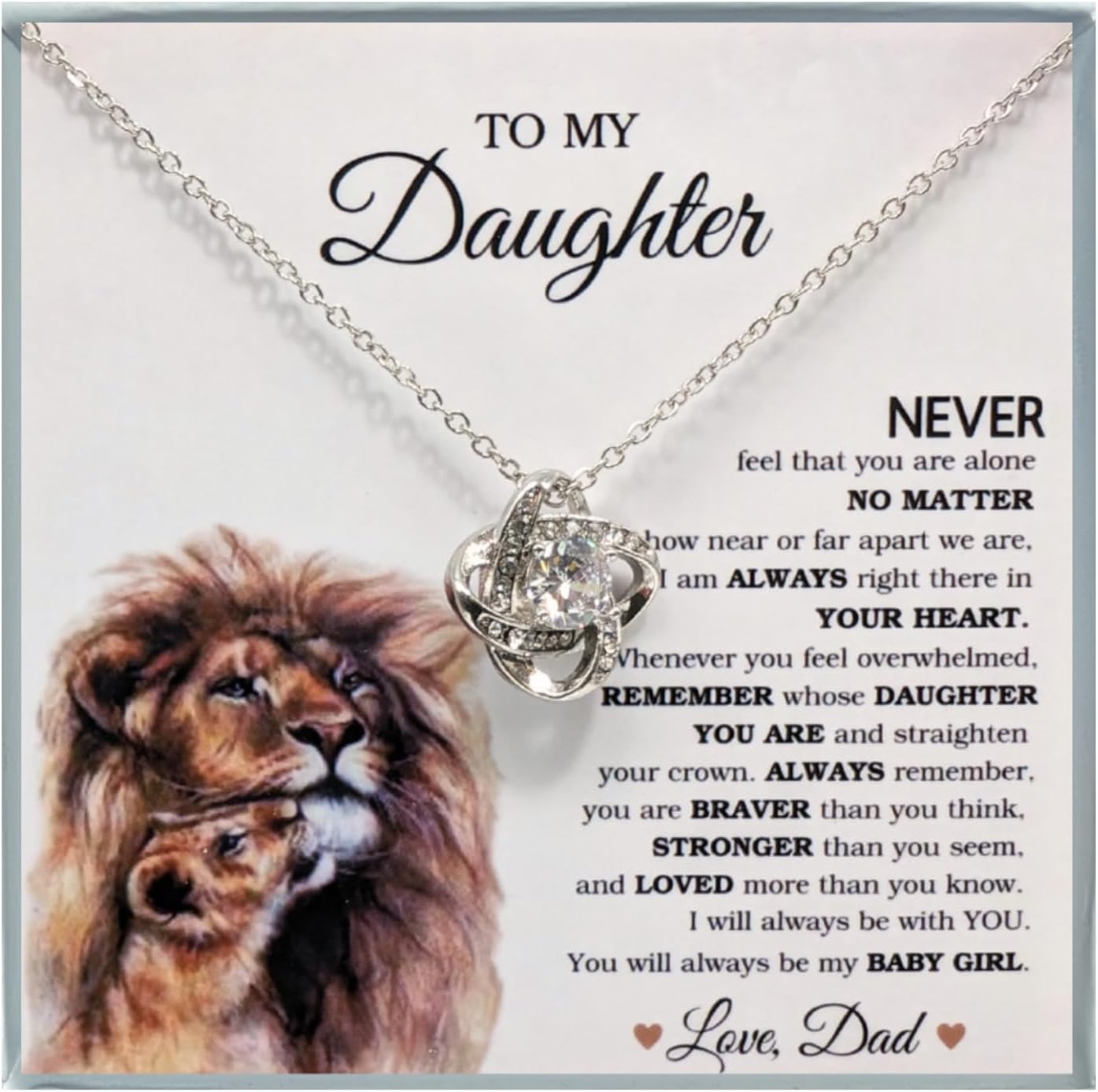 14K Gold Daughter Necklace with Heartfelt Message, Perfect Gift from Parents for Birthday or Graduation