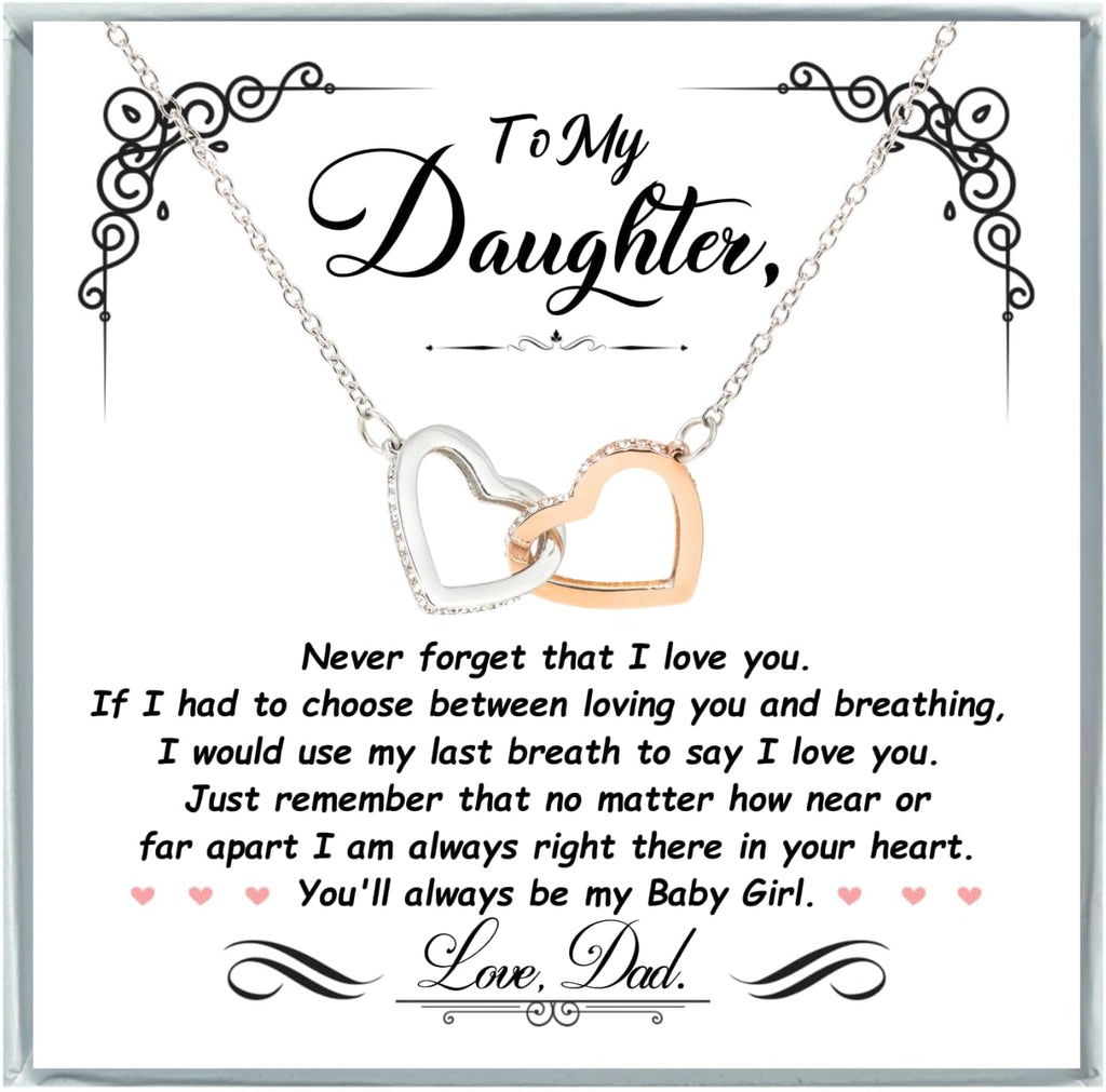 14K Gold Daughter Necklace with Heartfelt Message, Perfect Gift from Parents for Birthday or Graduation