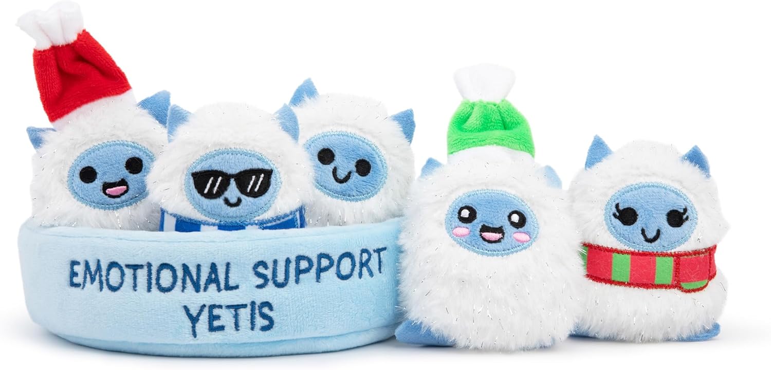 Emotional Support Chicken Nuggets Plush Set with Basket - 5 Adorable Stuffed Toys for Comfort & Fun