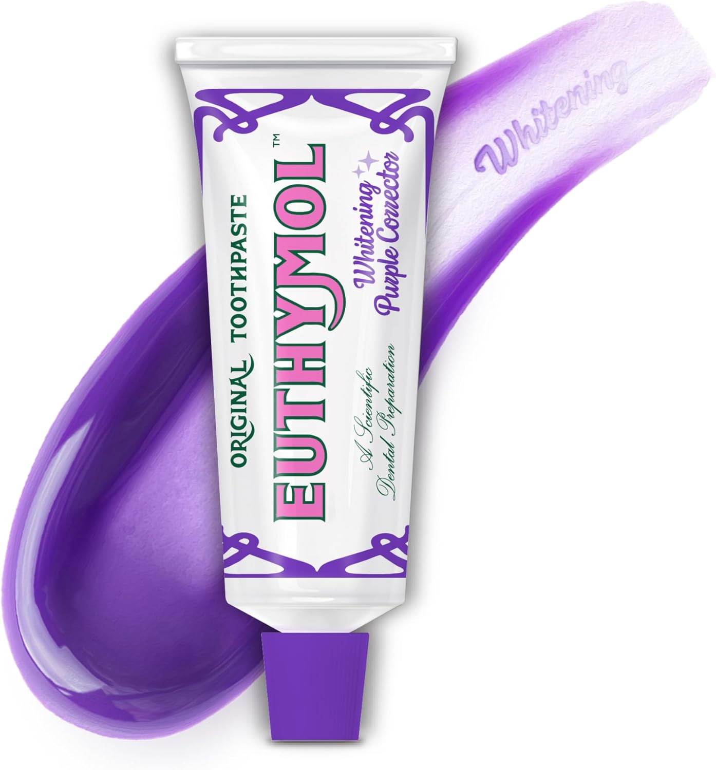 Purple Whitening Toothpaste for Yellow & Sensitive Teeth | Instant Brightening, 24H Stain Defense