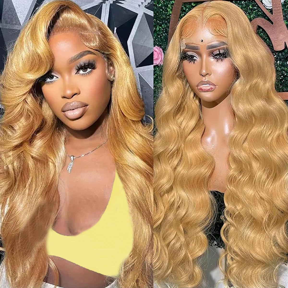 613 Blonde 28-Inch Body Wave Human Hair Wig with 13x6 HD Transparent Lace Front