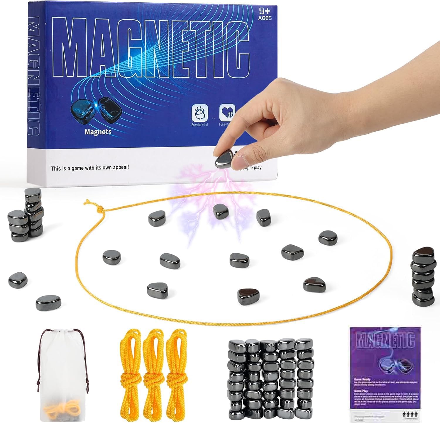 Magnetic Chess Set with 32 Travel-Stones, Portable Storage Bag, Strategy Board Game for Family & Travel