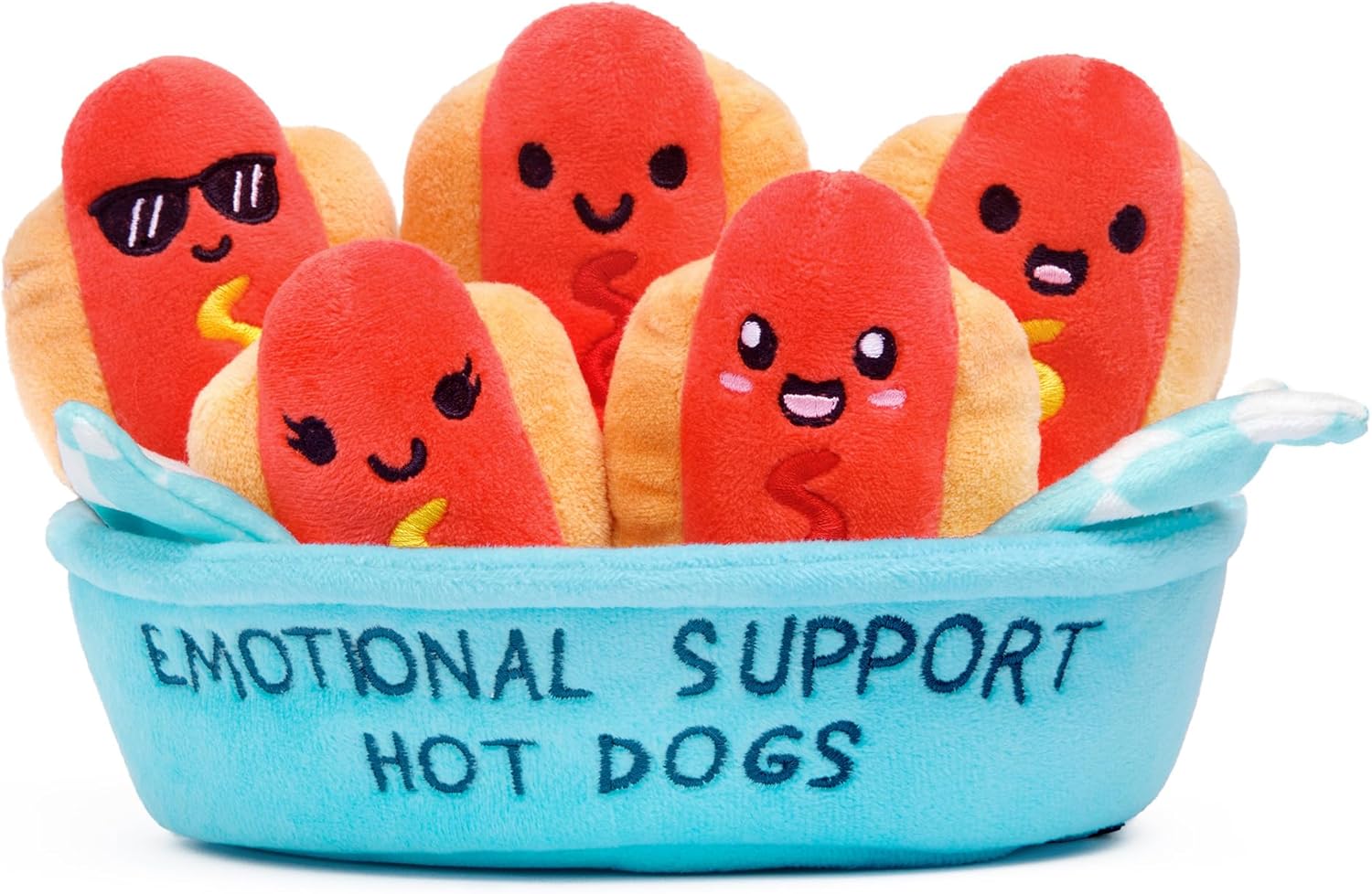 Emotional Support Chicken Nuggets Plush Set with Basket - 5 Adorable Stuffed Toys for Comfort & Fun