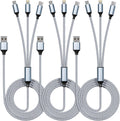 65W 4-in-1 Fast Charging Cable with E-Mark Chip, Multi-Port USB C Cable for Phones & Tablets