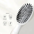 Dual-Layer Boar Bristle Brush with Microsphere Tips - Anti-Static for All Hair Types