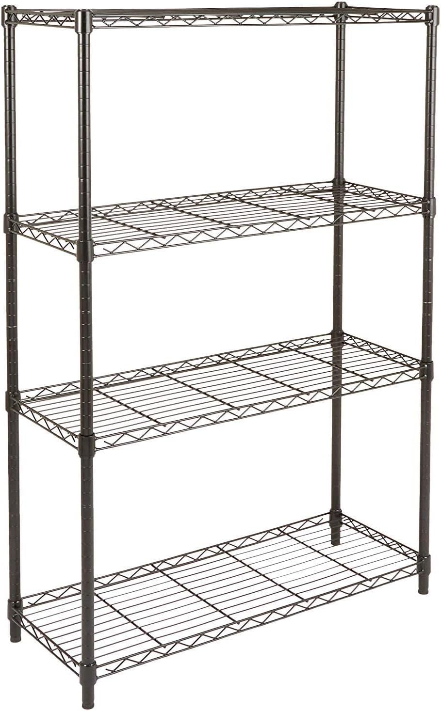 5-Shelf Adjustable Heavy Duty Steel Wire Rack Storage Shelving Organizer, 36" x 14" x 72", Black