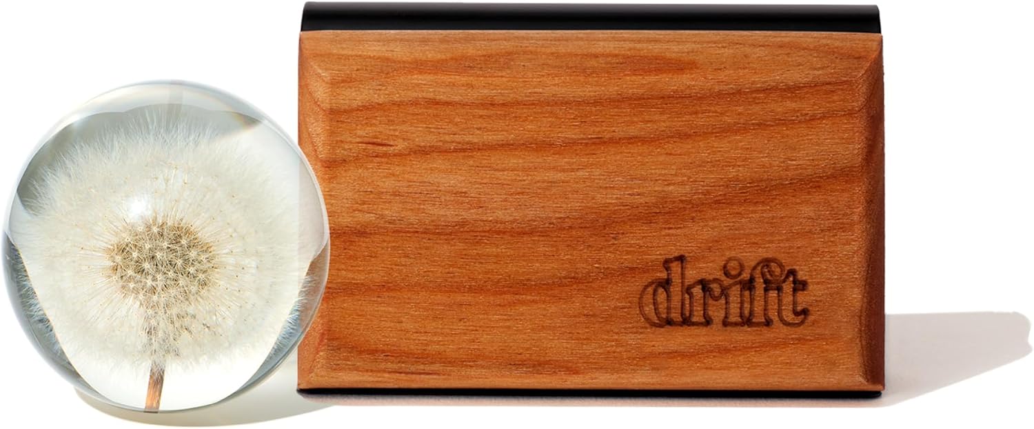 Magnetic Wood Car Air Freshener with Teak Scent - Natural Essential Oil Refillable Odor Eliminator