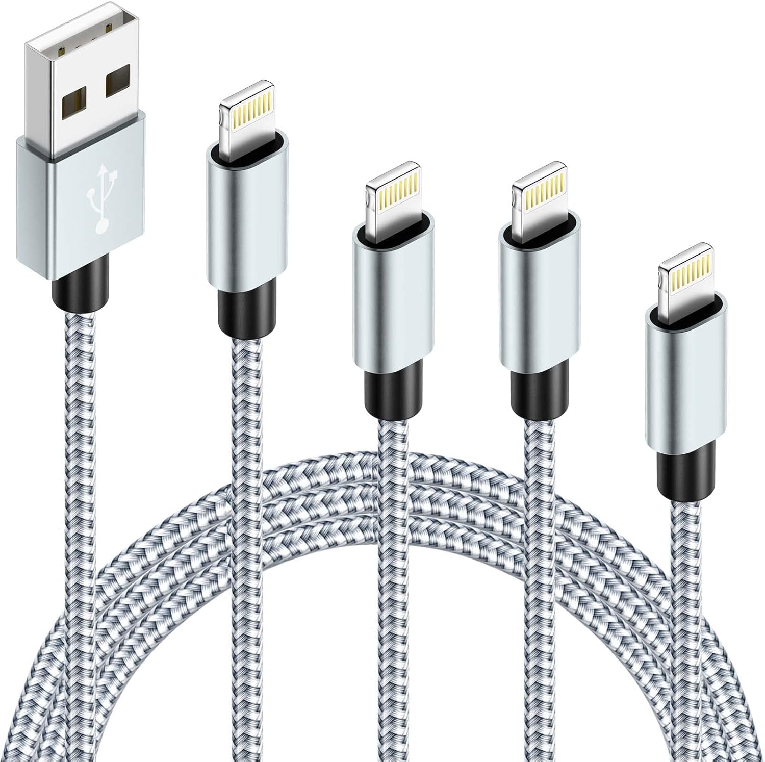 65W 4-in-1 Fast Charging Cable with E-Mark Chip, Multi-Port USB C Cable for Phones & Tablets