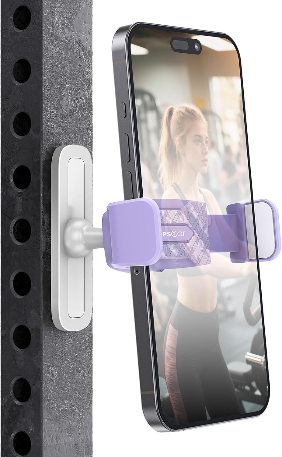 Magnetic Phone Holder for Gym Equipment, 360 Adjustable, Universal 4.7-6.5" Smartphones