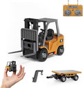 1/64 Mini RC Dump Truck with Metal Bed & Lights, 8-Channel Remote Control Construction Vehicle