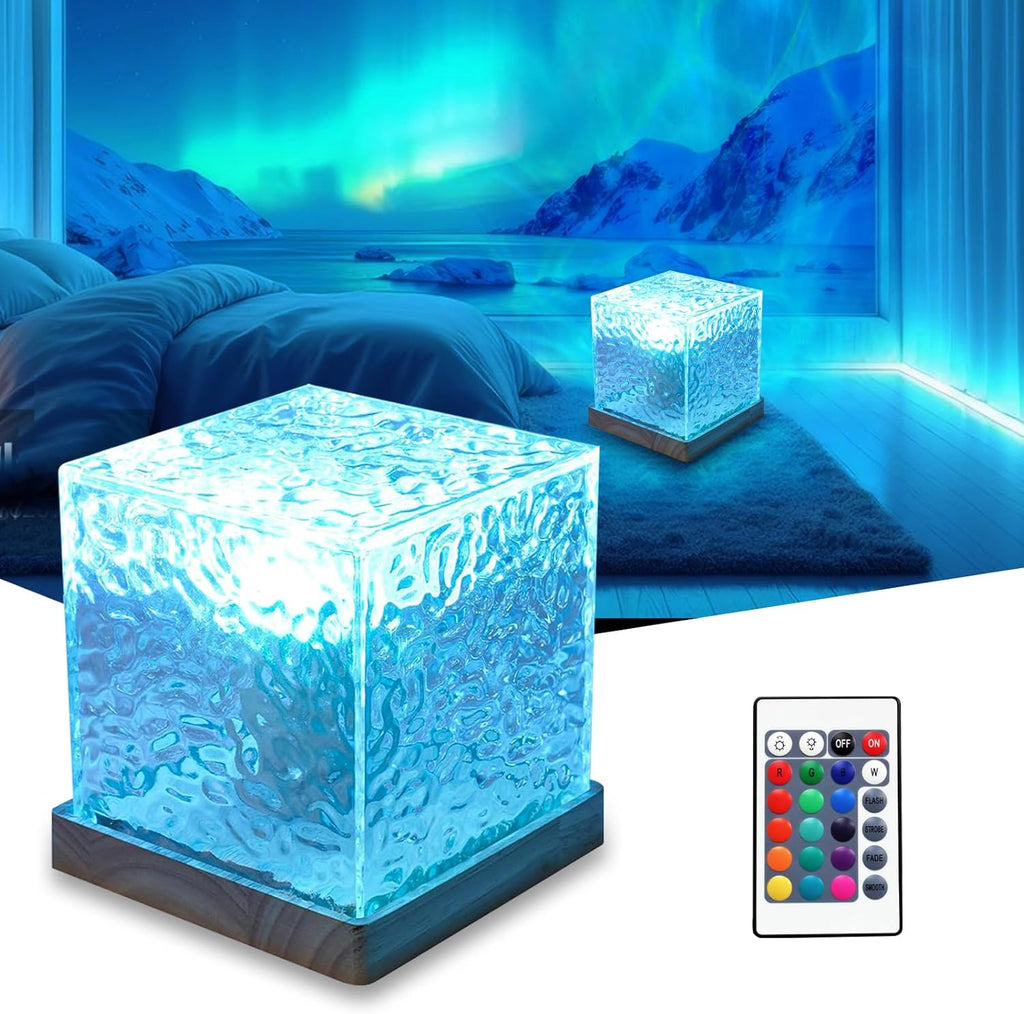 Ocean Wave Projector Light with Remote, 16 Colors Rotating Water Lamp for Bedroom Decor