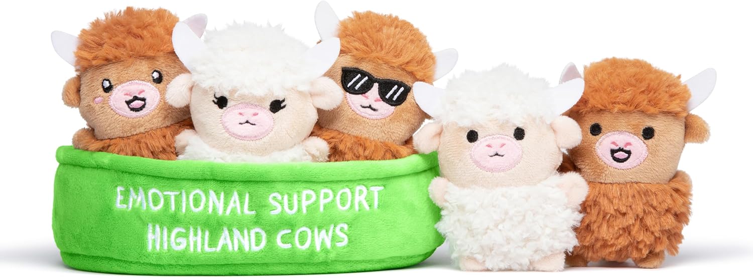 Emotional Support Chicken Nuggets Plush Set with Basket - 5 Adorable Stuffed Toys for Comfort & Fun